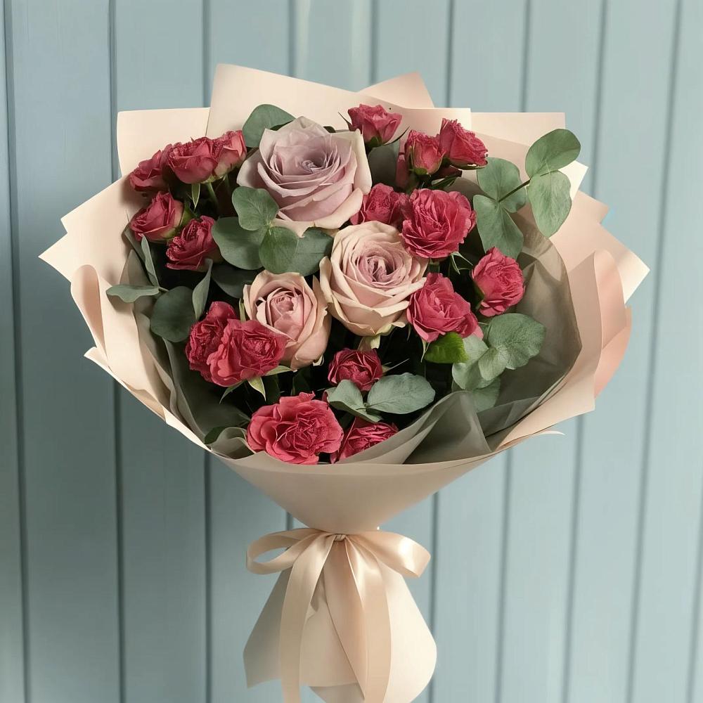 Букет цветов из: Гвоздики и Розы в Пришибе