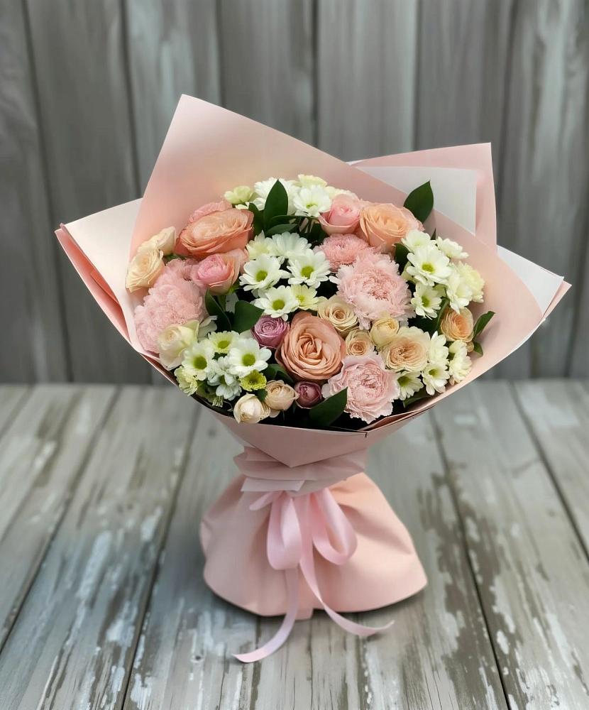 Букет цветов из: Гвоздики, Розы и Хризантемы в Пришибе