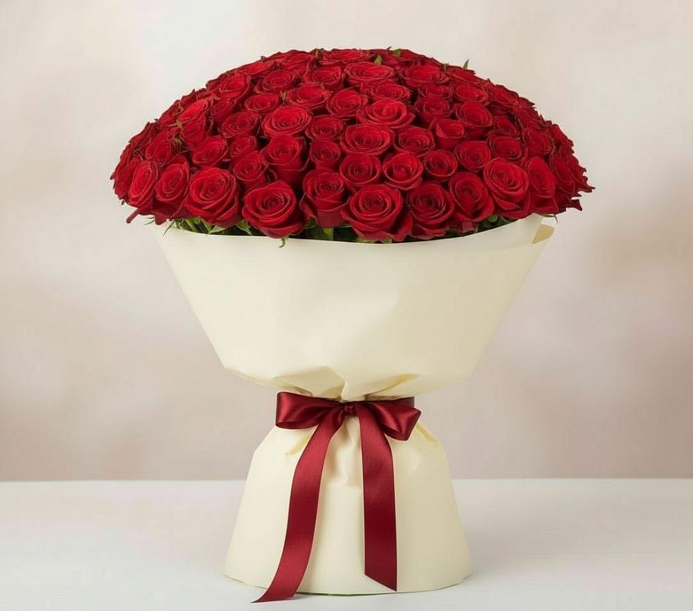 Букет 101 Красная роза Милано в Пришибе