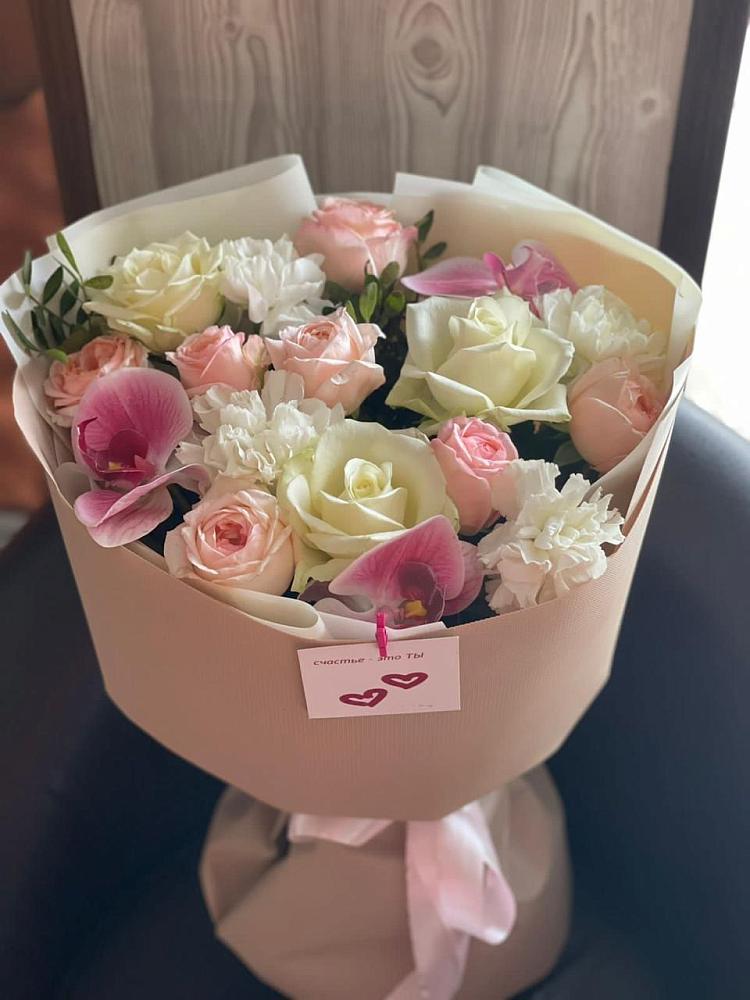 Букет цветов из: Орхидеи, Розы и Гвоздики в Пришибе