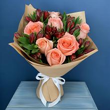 Букет цветов из:  Розы и Альстромерии #REPLACE_PRED# Пришибе