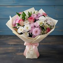 Букет цветов из:  Хризантемы, Альстромерии и Розы в Пришибе