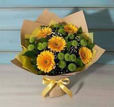 Букет цветов из:  Герберы и Хризантемы в Пришибе