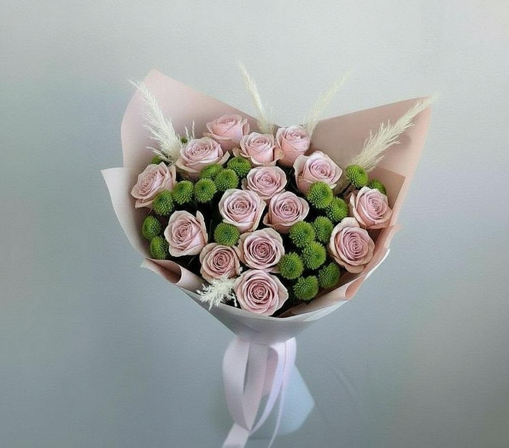 Букет цветов из: Розы и Хризантемы в Пришибе