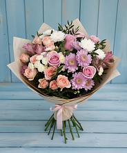 Букет цветов из:  Хризантемы, Розы и Альстромерии в Пришибе