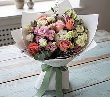 Букет цветов из:  Розы, Лизиантусы и Гвоздики #REPLACE_PRED# Пришибе