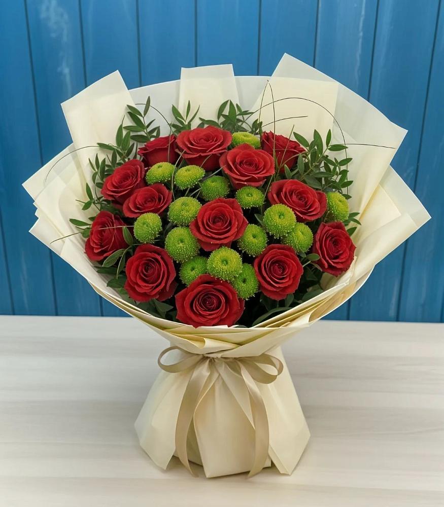 Букет цветов из: Розы и Хризантемы в Пришибе